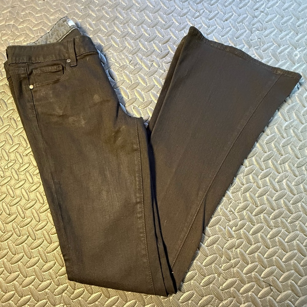 PAIGE Premium Denim “Lou Lou” Black High Rise Flare Jean Size 29